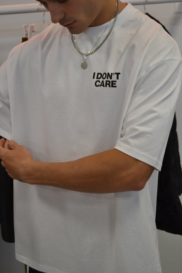 I DON’T CARE WHITE TEE - Independent_wear