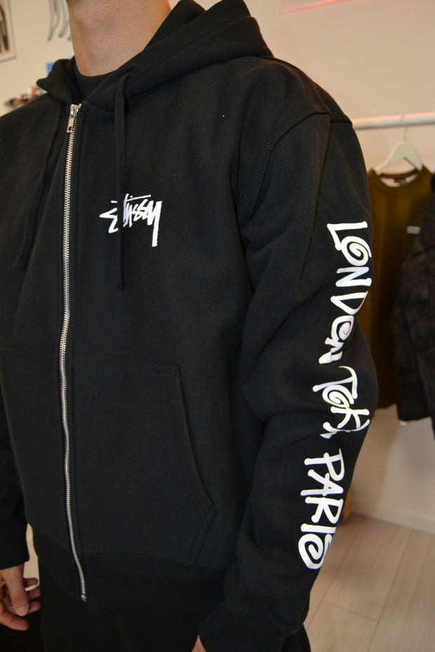 HOODIE STUSSY BIG CITIES ZIP BLACK - Independent_wear