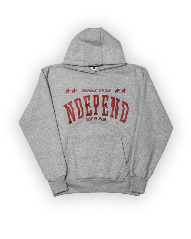 Hoodie Overside Premium Nera Grigia/Rossa - Independent_wear